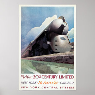 Art Déco vintage Voyage en train, 1938