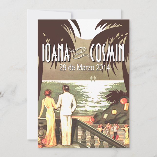 Art Deco Vintager Strand Hochzeit (Vorderseite)