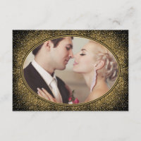 Art Deco Vintages Foto Hochzeit Danke Karten