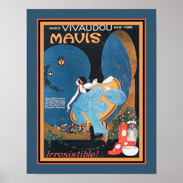 Art Deco Vivaudou Mavis Ad 1920 Poster (Vorne)