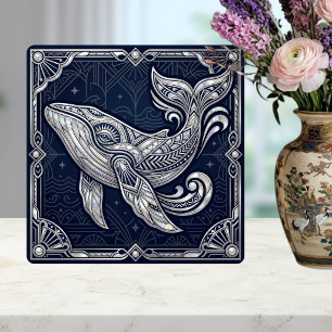 Art Deco Wal Mutter der Perle Nautilus Marine Fliese