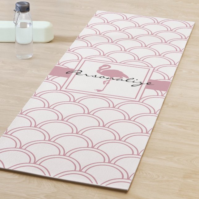 Art Deco Wave Patten Pink Flamingo Yogamatte (Von Creator hochgeladen)