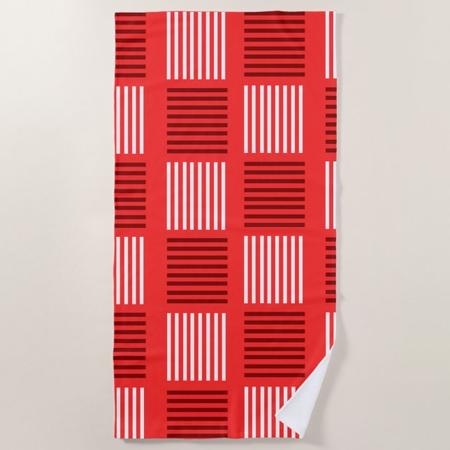 Art Deco Weave - Red Strandtuch (Vorderseite)