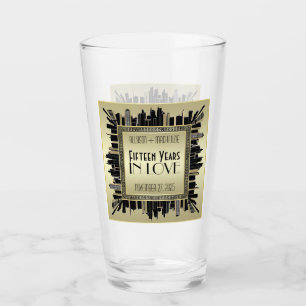 Art Deco Wedding Anniversary Champagne Gold Gatsby Glas