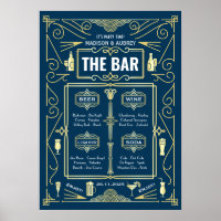 Art Deco Wedding Bar Menu Weinkultur und Erde Part