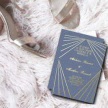 Art Deco Wedding Dusty Blue und Gold