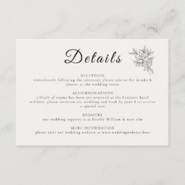 Art Deco Wedding Enclosure Card  Begleitkarte