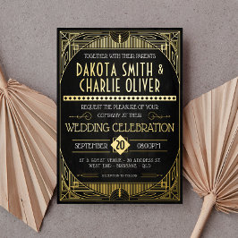 Art Deco Wedding Foil Einladung