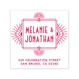 Art Deco Wedding Frame Rücksendeadresse Permastempel