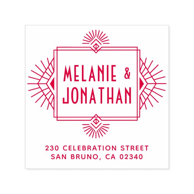 Art Deco Wedding Frame Rücksendeadresse Permastempel (Design)