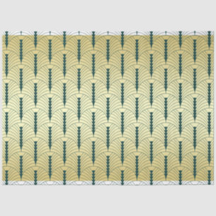 Art Deco Wedding Gold Green Palmetto Muster Seidenpapier