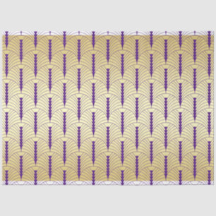 Art Deco Wedding Gold Lila Palmetto Muster Seidenpapier