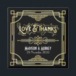 Art Deco Wedding Liebe & Danke Gold Black Fevor Magnet<br><div class="desc">Entwerfen Sie Ihre eigene Art-Déco-Stil, Großes Gatsby-inspiriert Design mit abstrakten geometrischen Ornamenten und Muster in Gold mit klassischem schwarzem Hintergrund. Ein elegantes, elegantes, geschlechtsneutrales Ganzjahresdesign, das sich perfekt für anspruchsvolle Paare eignet, die etwas Anderes gewollt haben als die üblichen femininen, blumigen, pastellfarbenen Hochzeitszeitung-Suiten. Auch für die Retro-Liebhaber, die die jazz-inspirierte...</div>