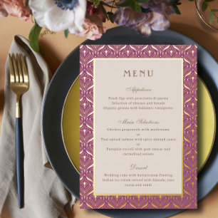 Art Deco Wedding Menü Gold Foil Card Folieneinladung