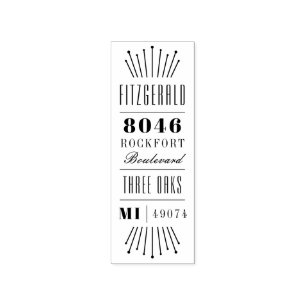 Art Deco Wedding Rücksendeadresse Custom Gummistempel