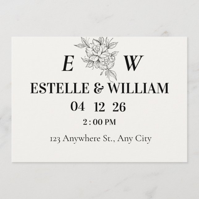 Art Deco Wedding Save the Date Card (Vorderseite)