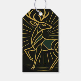 Art Deco Weihnachts-Rentier-Geschenkanhänger Geschenkanhänger