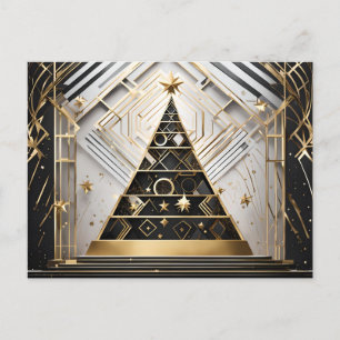 Art Deco Weihnachtsbaum Postkarte