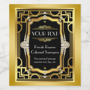 Art Deco Weinflaschen Weinetikett