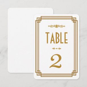 Art Deco Weiße Hochzeitstisch Zahlen Einladung
