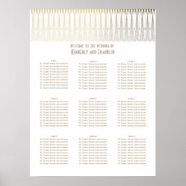 Art Deco - Weiße und goldene Hochzeitskarte Poster