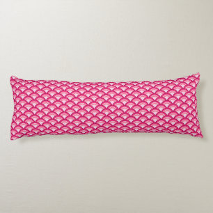 Art-Deco-Wellenmuster - Fuchsia und Korallen Seitenschläferkissen