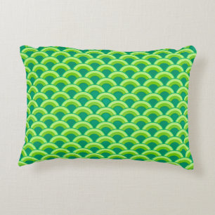 Art Deco Wellenmuster - Jade grün Dekokissen