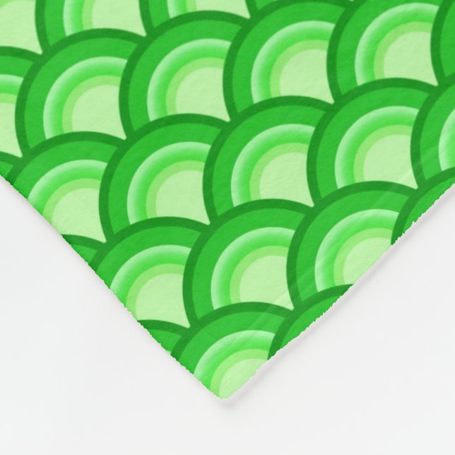 Art Deco Wellenmuster - Jade grün Fleecedecke (Ecke)