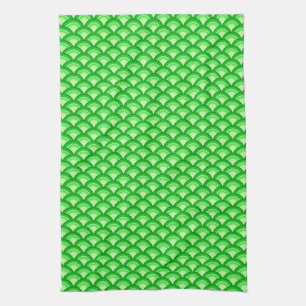 Art Deco Wellenmuster - Jade grün Geschirrtuch