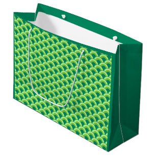 Art Deco Wellenmuster - Jade grün Große Geschenktüte