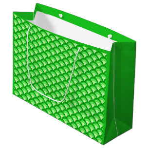 Art Deco Wellenmuster - Jade grün Große Geschenktüte