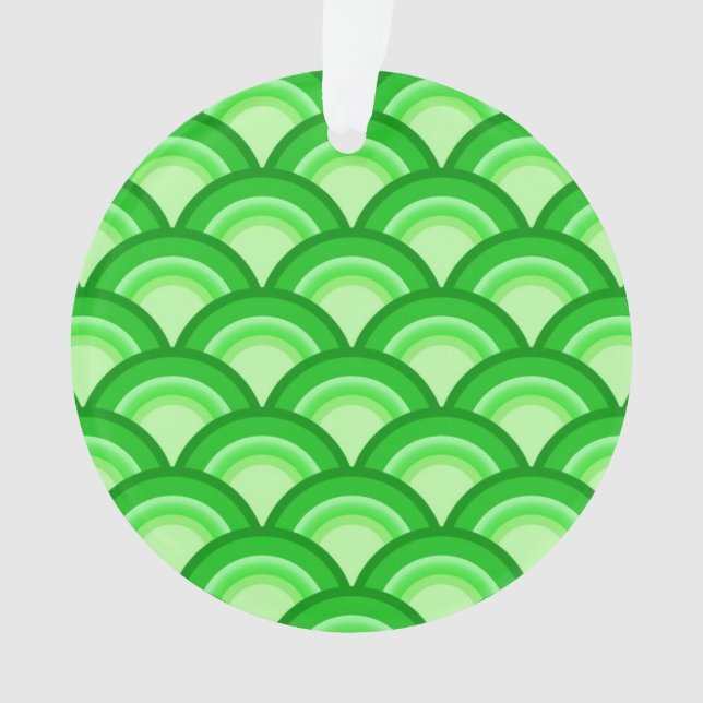 Art Deco Wellenmuster - Jade grün Ornament (Vorderseite)