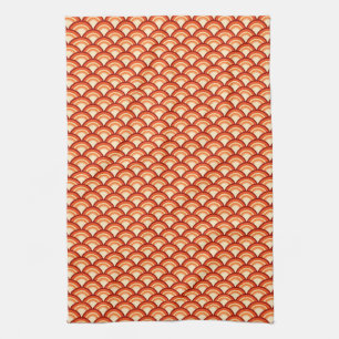 Art-Deco-Wellenmuster - Mandarine orange Geschirrtuch