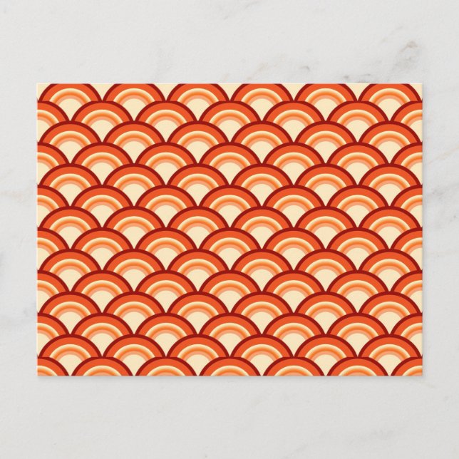 Art-Deco-Wellenmuster - Mandarine orange Postkarte (Vorderseite)