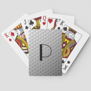Art Deco Wellenmuster - metallisches Silber Spielkarten