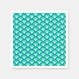 Art Déco-Wellenmuster - türkisfarbene Farbtöne Serviette