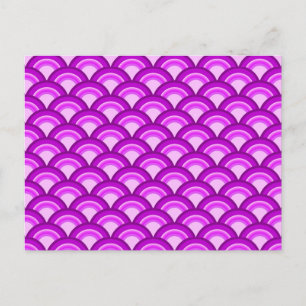 Art Deco-Wellenmuster - violett und orchid Postkarte