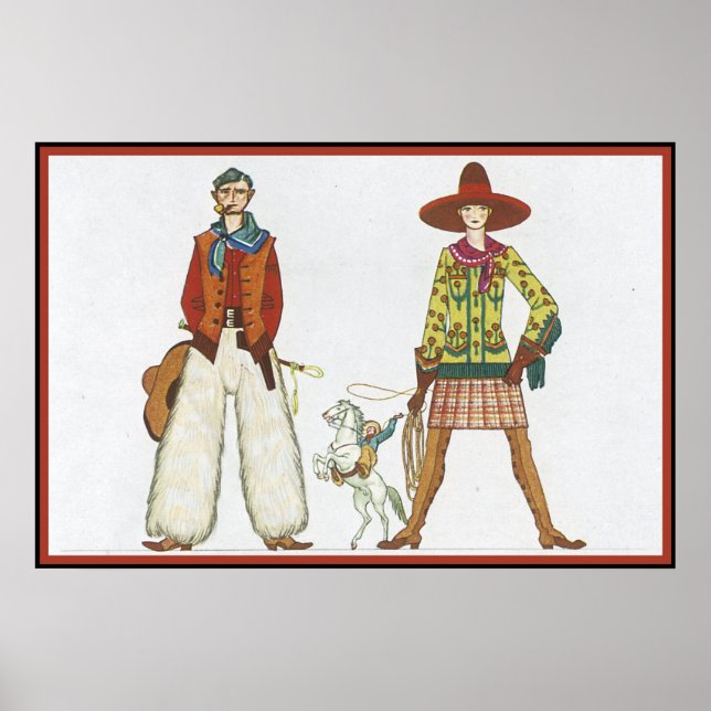 Art Deco Western Couple Poster (Vorne)