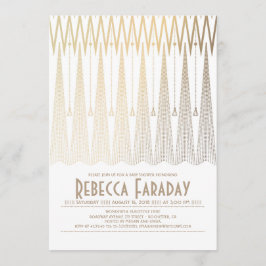 Art Deco White and Gold Gatsby Baby Dusche Einladung