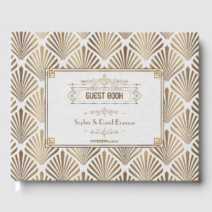 Art Deco White Gatsby 1920er Jahre Style Wedding Gästebuch