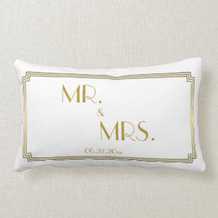 Art Deco White Lumbar Wedlows Pillows Lendenkissen