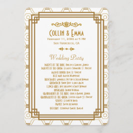 Art Deco White Wedding Programme