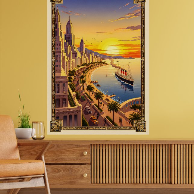 Art Deco Wine tasting in der Fattoria Moncucchetto Poster (Wohnzimmer 2)