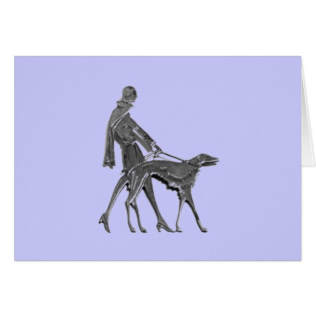 Art Deco Woman and Dog (Vorderseite (Horizontal))