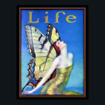 Art Deco Woman Butterfly Poster<br><div class="desc">Art Deko Schmetterling mit bunten Flügeln.</div>