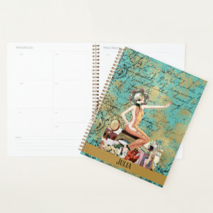 Art Deco Woman Personalized Planer