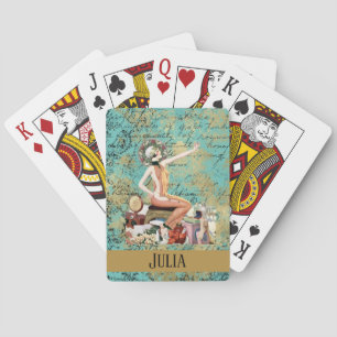 Art Deco Woman Personalized Spielkarten