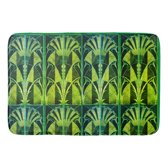 ART DECO WOOD INLAY FANS BADEMATTE (Vorderseite)