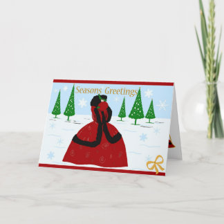 Art Deco Xmas Girl Feiertagskarte