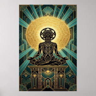 Art Déco Zen Film Méditation Or et Teal
